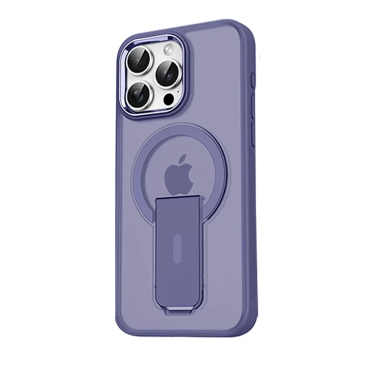 iPhone 15 Pro Tork Magsafe Standlı Kapak - Derin Mor