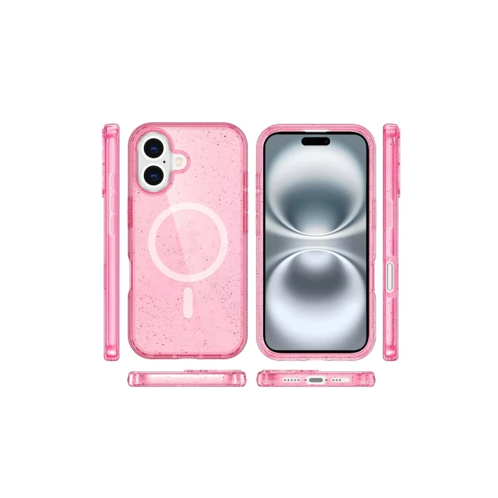 iPhone 16 Kılıf Glow Magsafe Kapak - Pembe