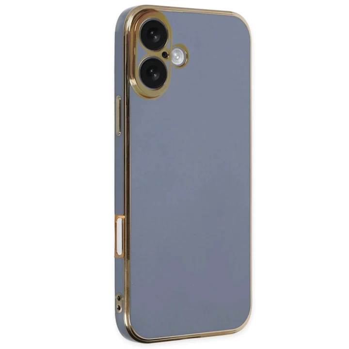 iPhone 16 Kılıf Volet Silikon - Mavi