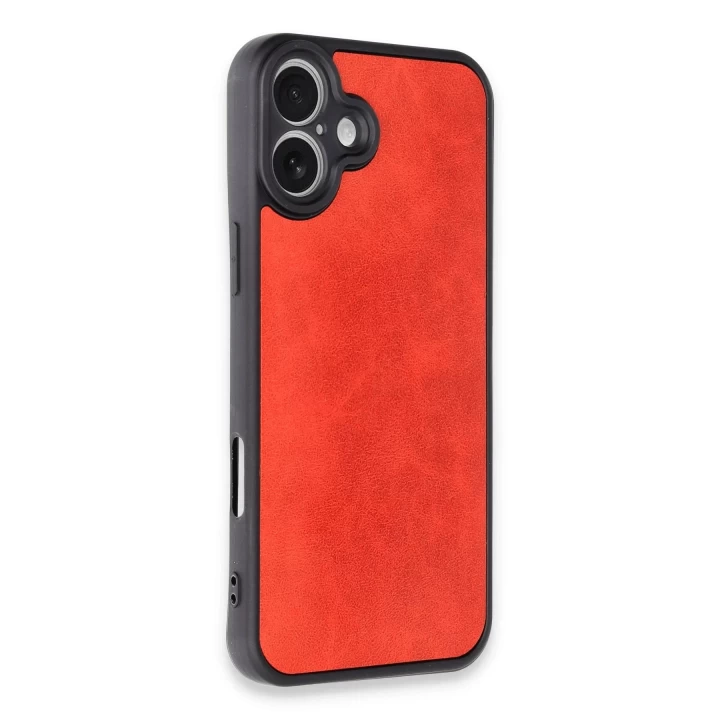 iPhone 16 Plus Kılıf Aras Deri Kapak - Kırmızı