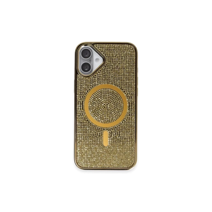 iPhone 16 Plus Kılıf Diamond Magsafe Kapak - Gold