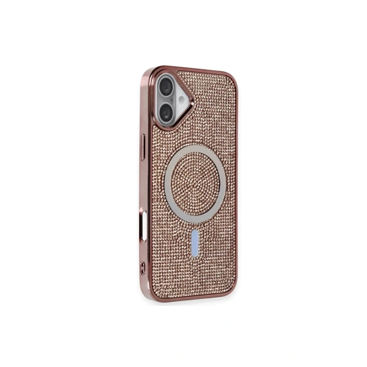 iPhone 16 Plus Kılıf Diamond Magsafe Kapak - Pembe