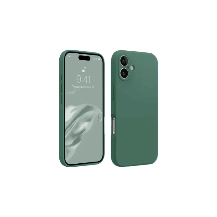 iPhone 16 Plus Kılıf First Silikon - Koyu Yeşil