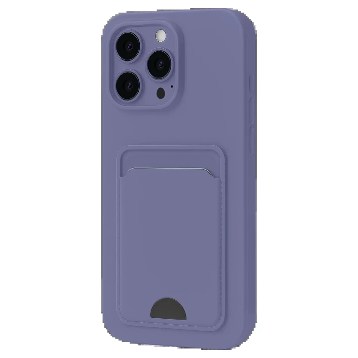 iPhone 16 Plus Kılıf Kelvin Kartvizitli Silikon - Lila