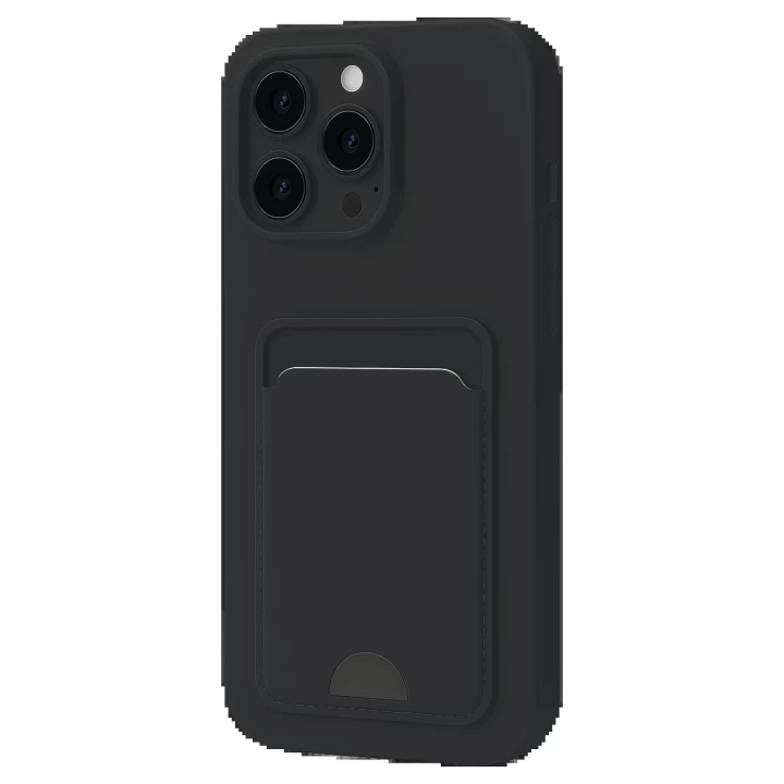 iPhone 16 Plus Kılıf Kelvin Kartvizitli Silikon - Siyah