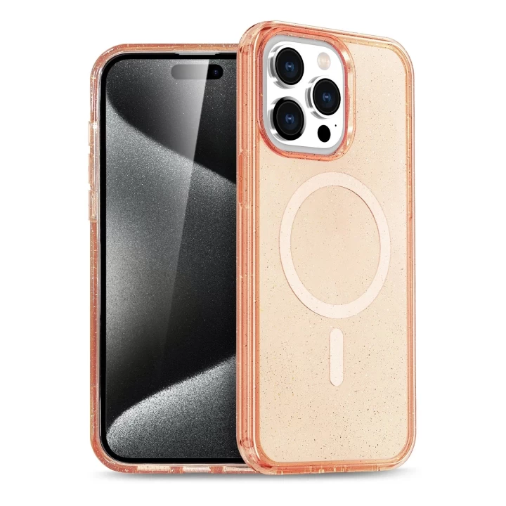 iPhone 16 Pro Kılıf Glow Magsafe Kapak - Turuncu