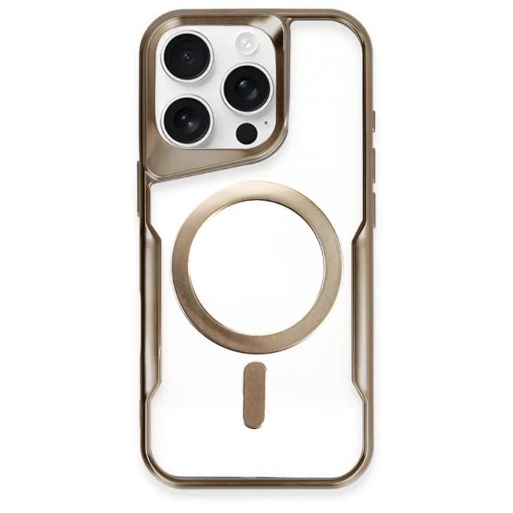 iPhone 16 Pro Max Kılıf Boyi Magsafe Silikon Kapak - Kahverengi