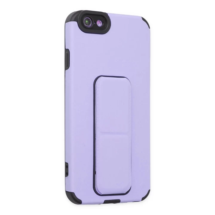 iPhone 6 Kılıf Mega Standlı Silikon - Lila