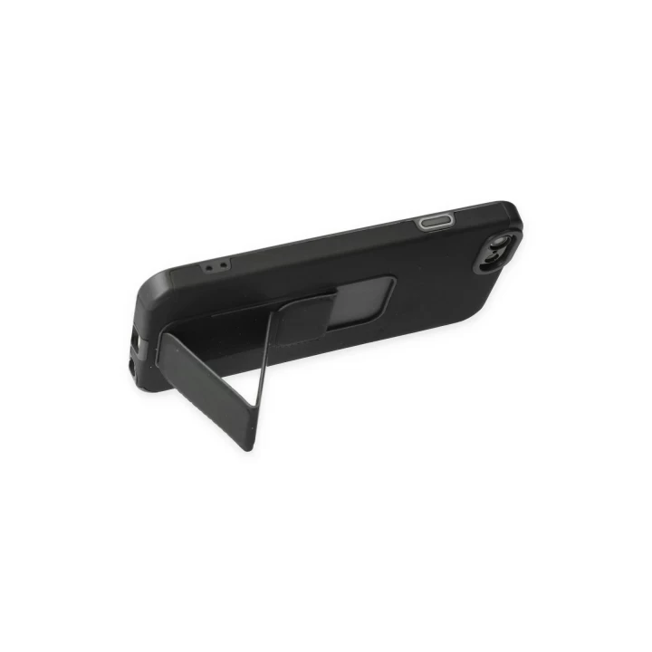iPhone 6 Kılıf Mega Standlı Silikon - Siyah