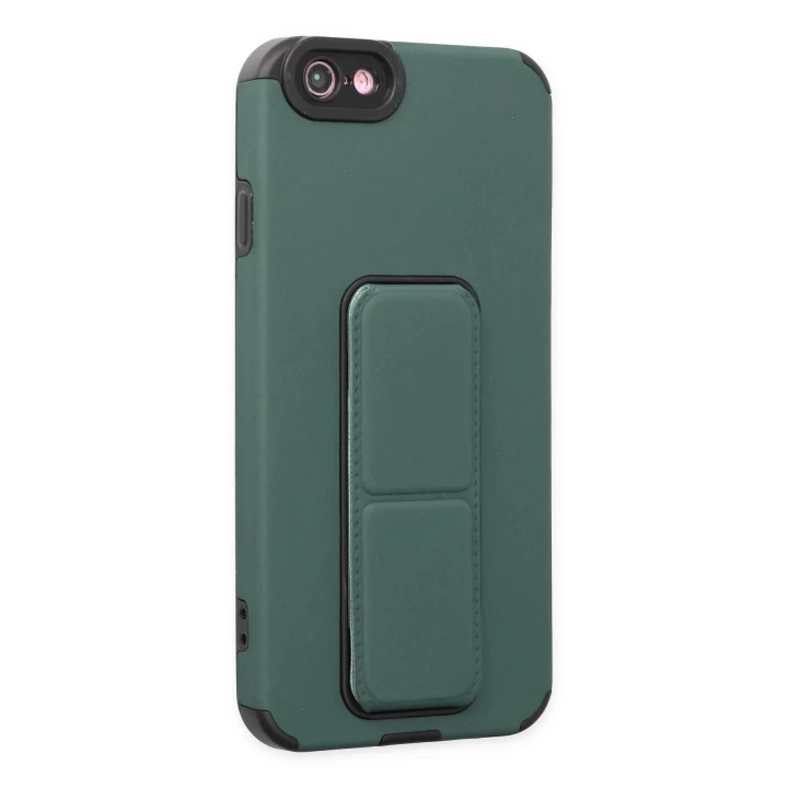 iPhone 6 Kılıf Mega Standlı Silikon - Yeşil