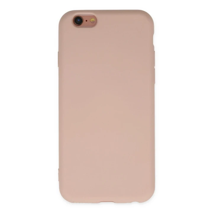 iPhone 6 Kılıf Nano içi Kadife Silikon - Pudra