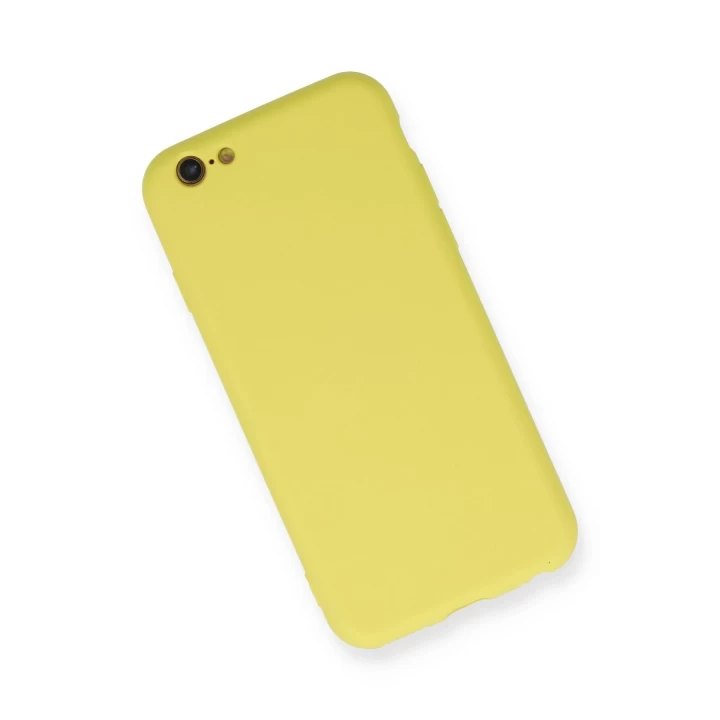 iPhone 6 Kılıf Nano içi Kadife Silikon - Sarı