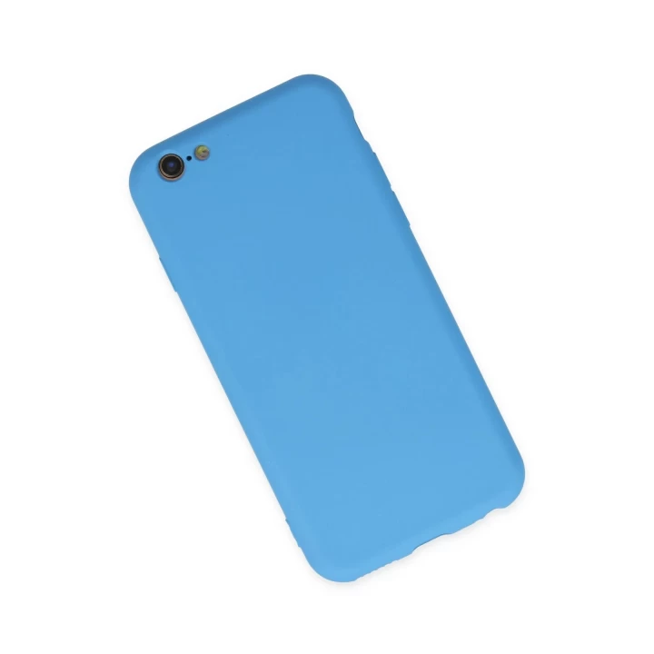 iPhone 6 Plus Kılıf Nano içi Kadife Silikon - Mavi