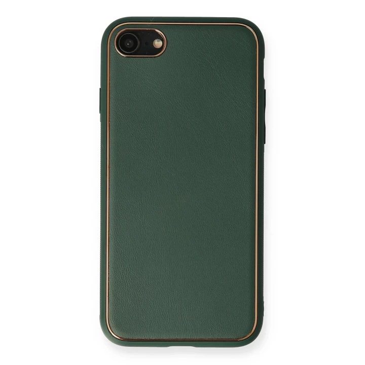 iPhone 7 Kılıf Coco Deri Silikon Kapak - Yeşil