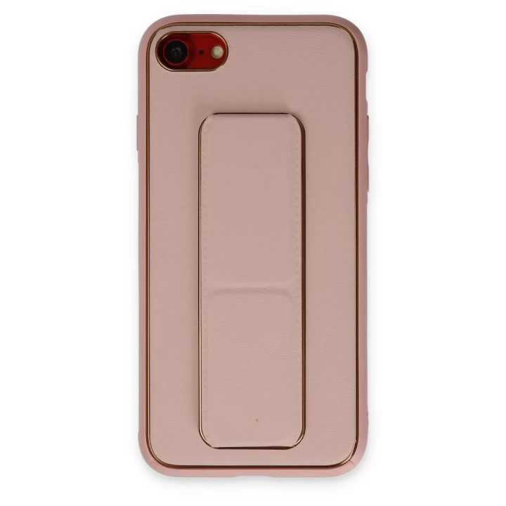 iPhone 7 Kılıf Coco Deri Standlı Kapak - Pembe