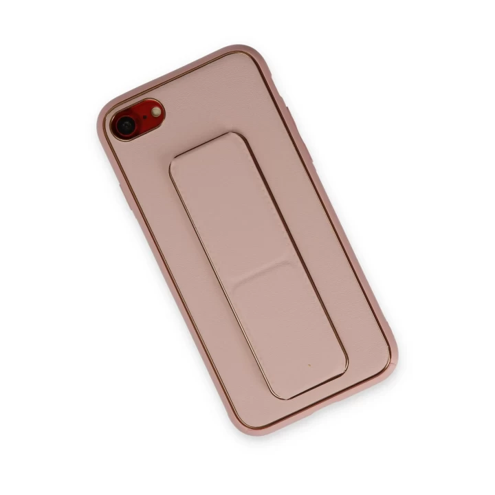 iPhone 7 Kılıf Coco Deri Standlı Kapak - Pembe