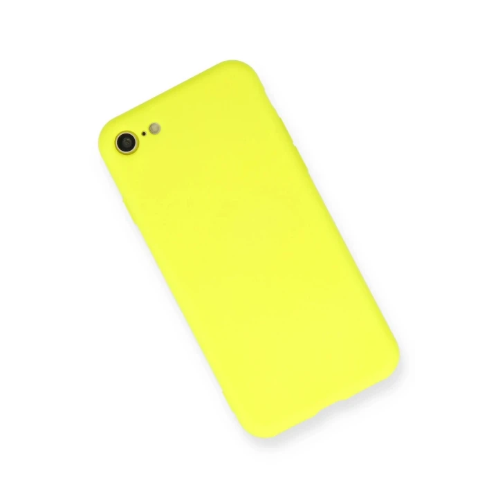 iPhone 7 Kılıf Nano içi Kadife Silikon - Sarı