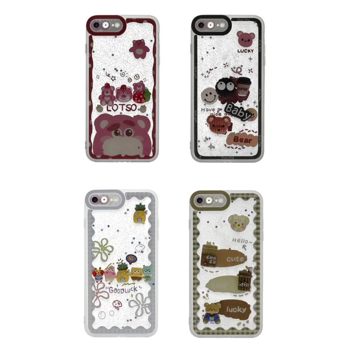iPhone 7 Kılıf Sweet Desenli Silikon Kapak - Sarı