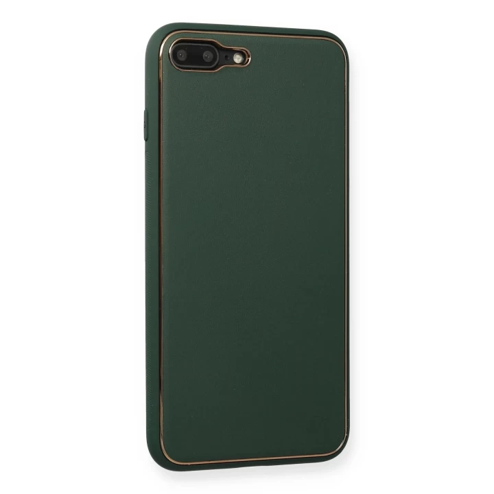 iPhone 7 Plus Kılıf Coco Deri Silikon Kapak - Yeşil