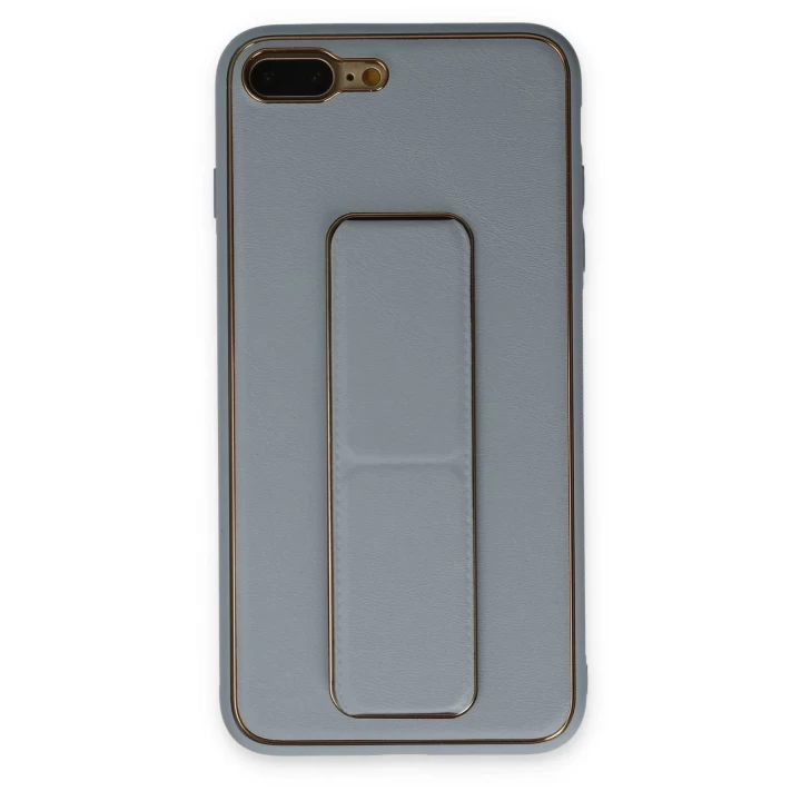 iPhone 7 Plus Kılıf Coco Deri Standlı Kapak - Sky Blue