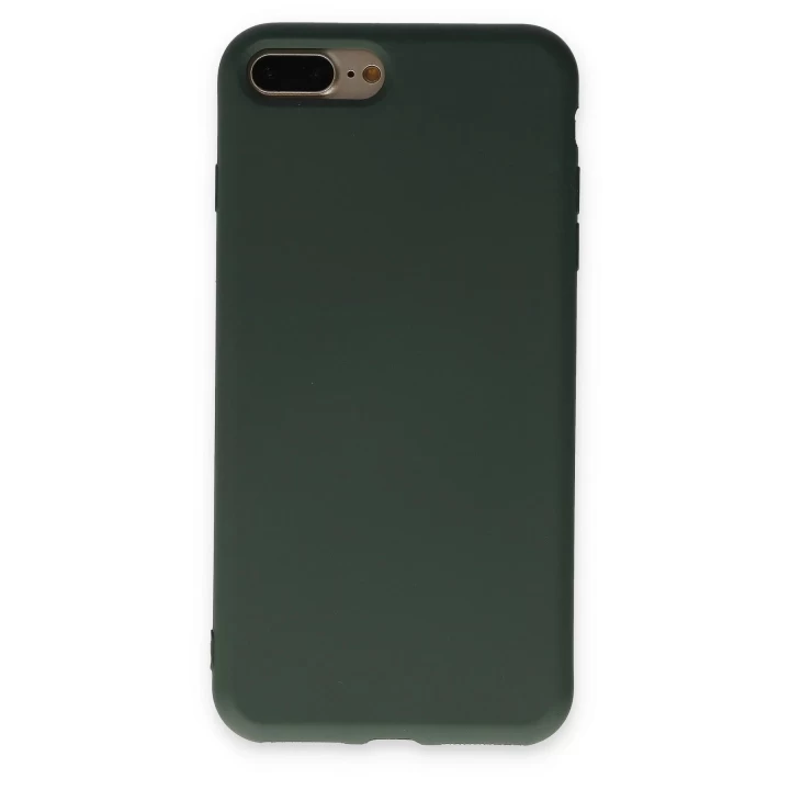 iPhone 7 Plus Kılıf Nano içi Kadife Silikon - Koyu Yeşil