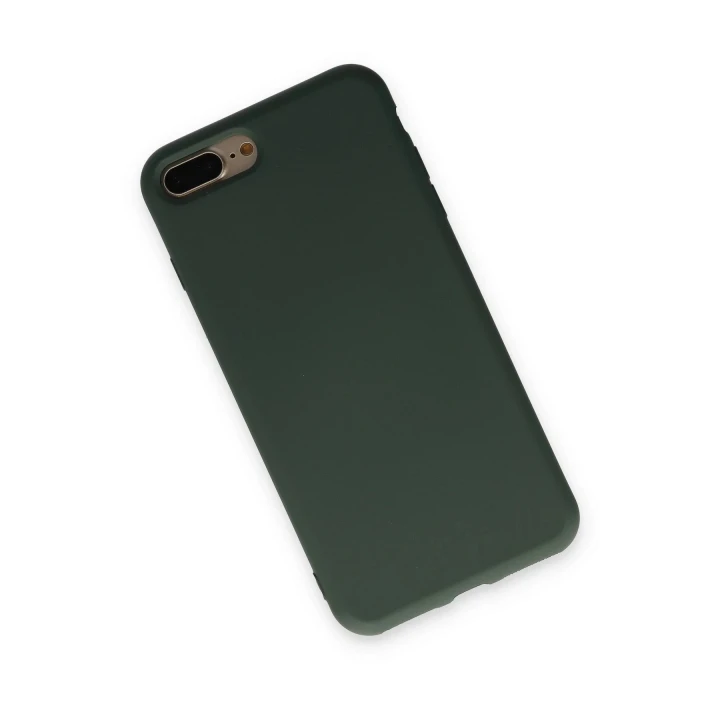 iPhone 7 Plus Kılıf Nano içi Kadife Silikon - Koyu Yeşil