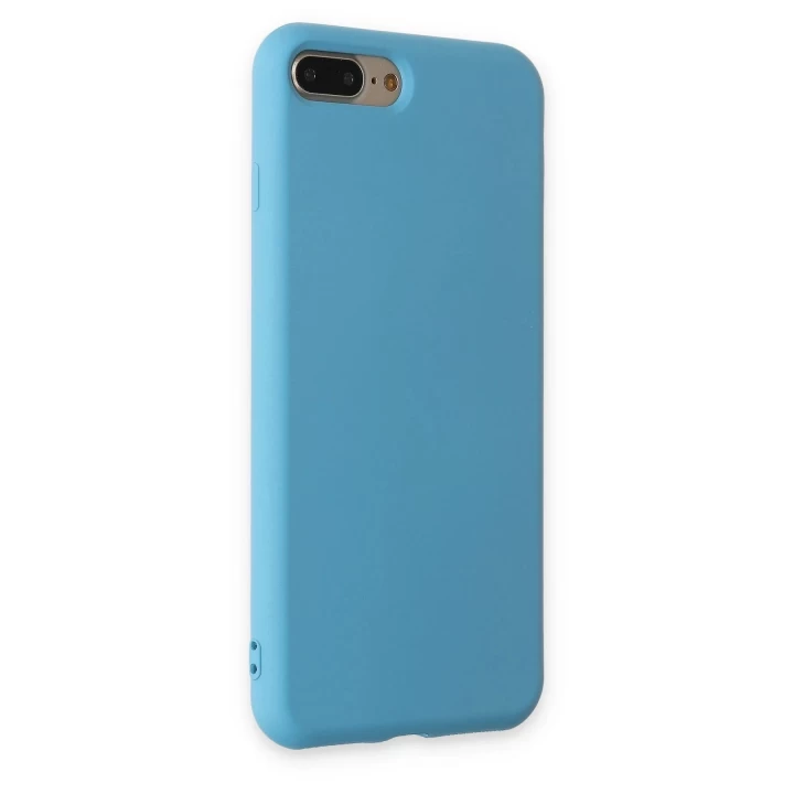iPhone 7 Plus Kılıf Nano içi Kadife Silikon - Mavi