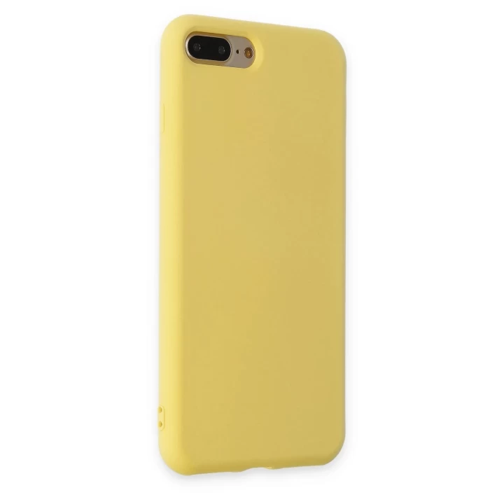 iPhone 7 Plus Kılıf Nano içi Kadife Silikon - Sarı