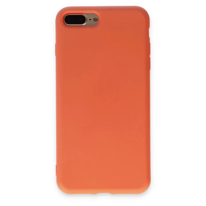 iPhone 7 Plus Kılıf Nano içi Kadife Silikon - Turuncu