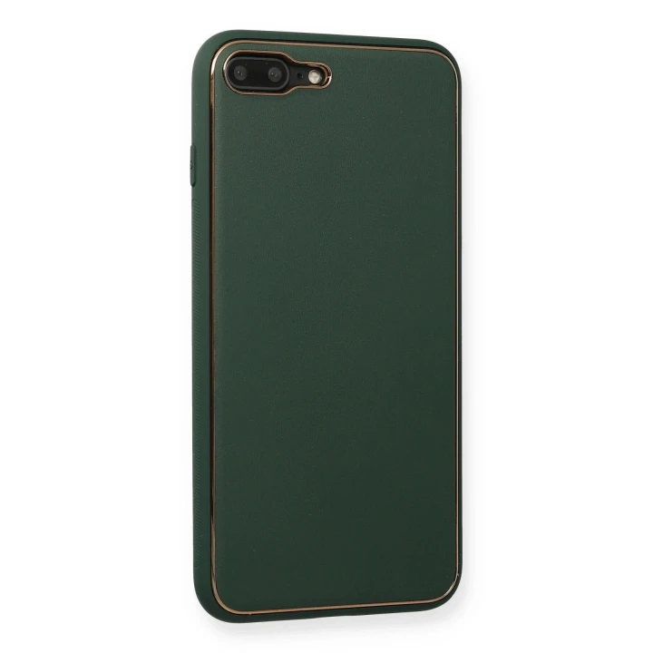 iPhone 8 Plus Kılıf Coco Deri Silikon Kapak - Yeşil