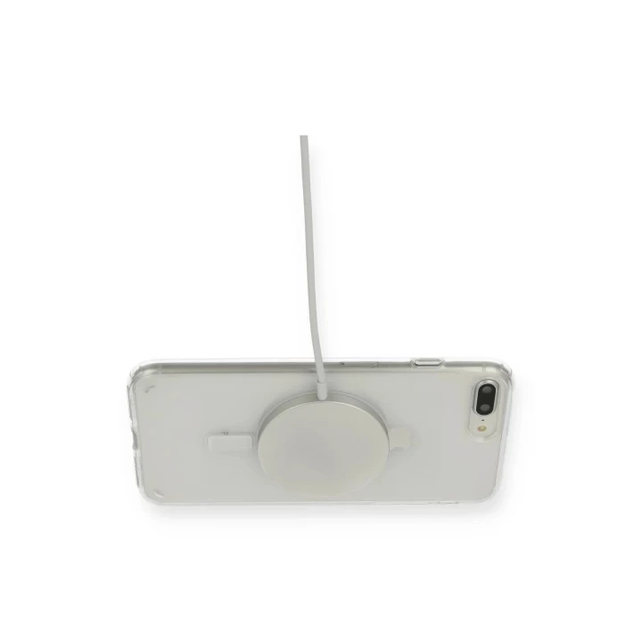 iPhone 8 Plus Kılıf Magneticsafe Şeffaf Silikon - Şeffaf