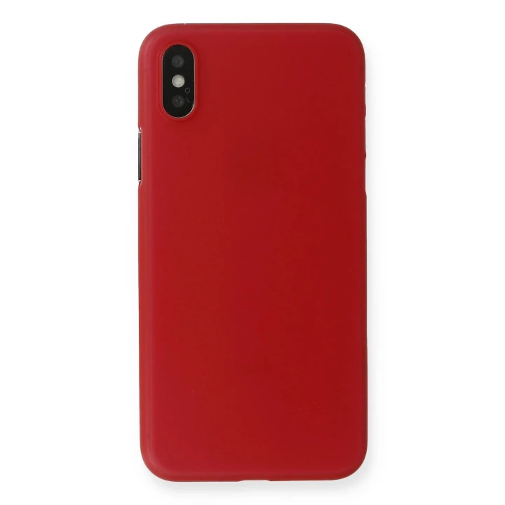 iPhone X Kılıf PP Ultra İnce Kapak - Kırmızı