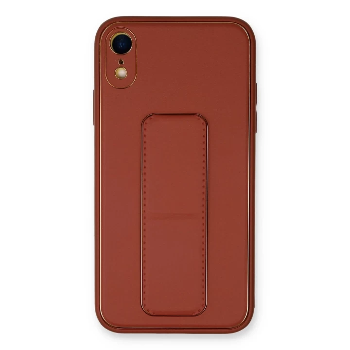 iPhone XR Kılıf Coco Deri Standlı Kapak - Fuşya