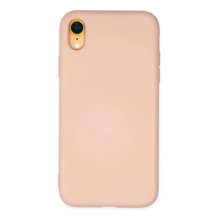 iPhone XR Kılıf Nano içi Kadife Silikon - Pudra
