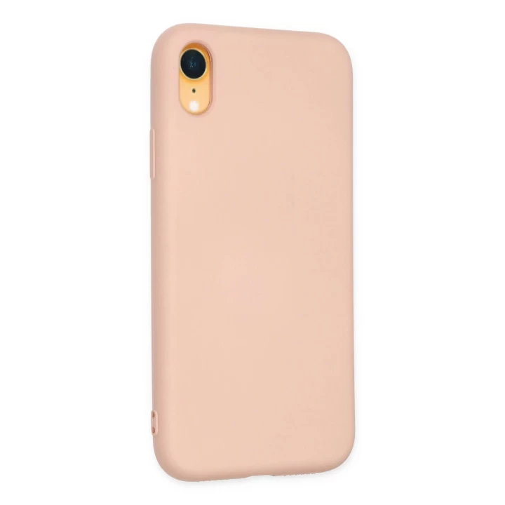 iPhone XR Kılıf Nano içi Kadife Silikon - Pudra