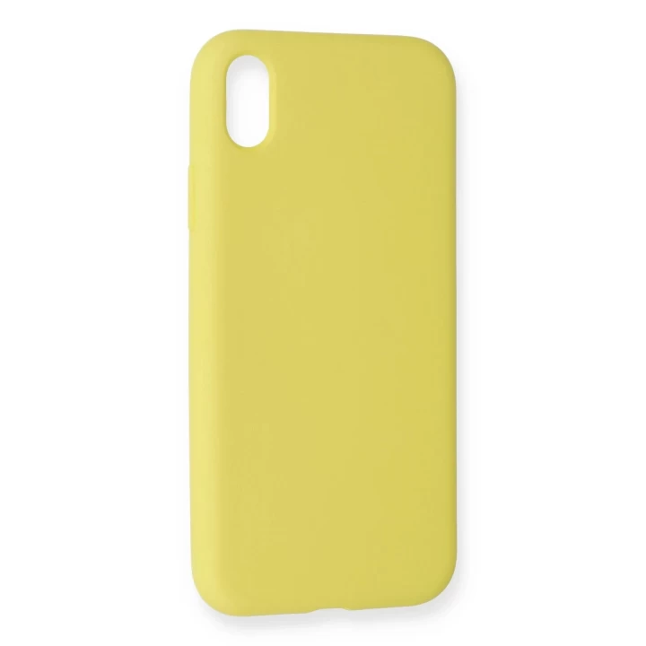 iPhone XR Kılıf Nano içi Kadife Silikon - Sarı