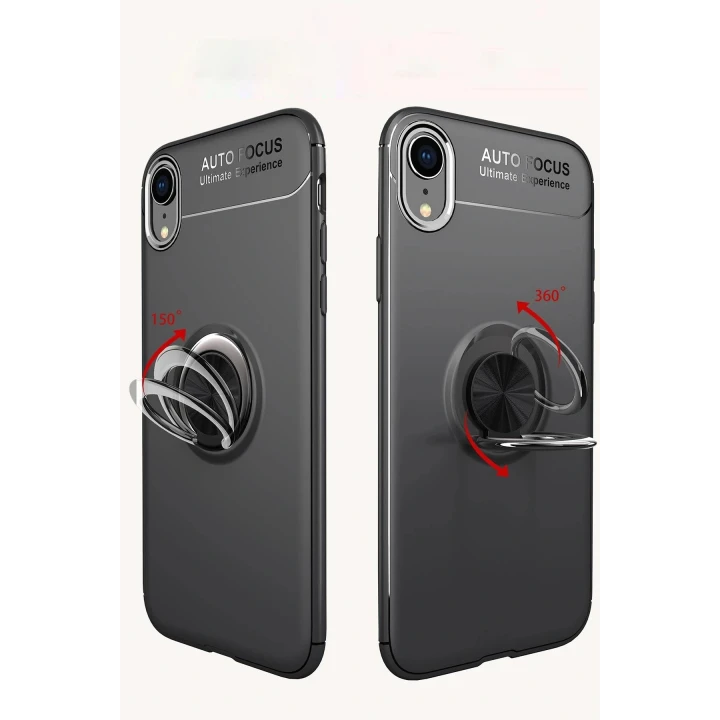 iPhone XR Kılıf Range Yüzüklü Silikon - Kırmızı