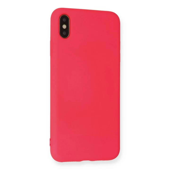 iPhone XS Max Kılıf Nano içi Kadife Silikon - Koyu Pembe