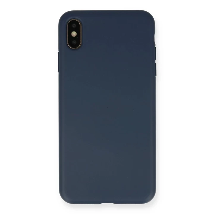 iPhone XS Max Kılıf Nano içi Kadife Silikon - Lacivert