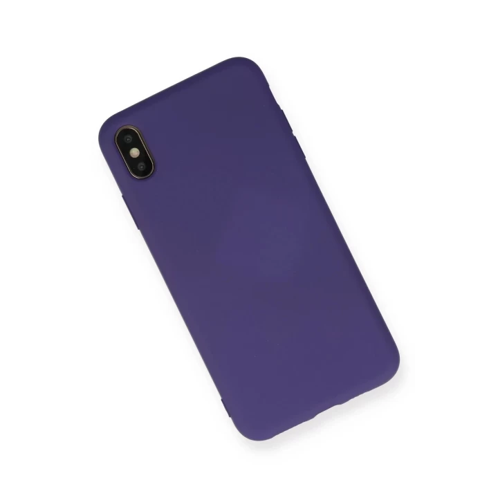 iPhone XS Max Kılıf Nano içi Kadife Silikon - Mor