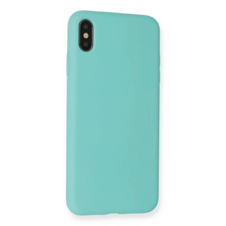 iPhone XS Max Kılıf Nano içi Kadife Silikon - Turkuaz