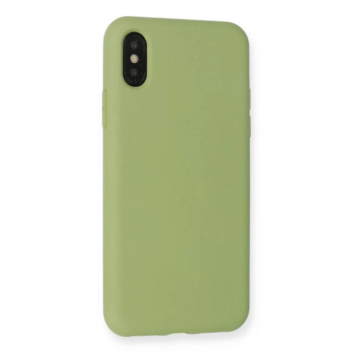 iPhone XS Max Kılıf Nano içi Kadife Silikon - Yeşil
