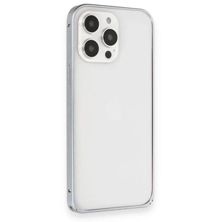 Joko iPhone 15 Pro Metal Bumper Mat Kapak - Gri