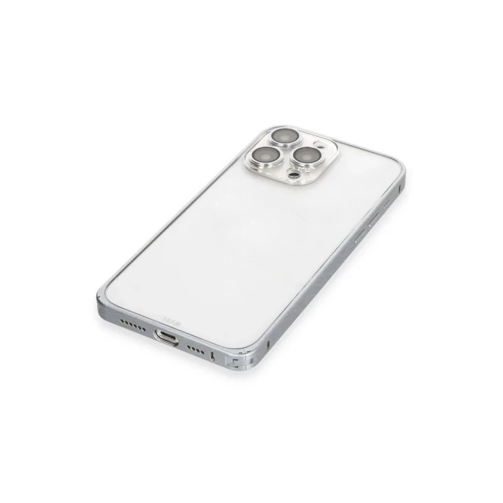Joko iPhone 15 Pro Metal Bumper Mat Kapak - Gri
