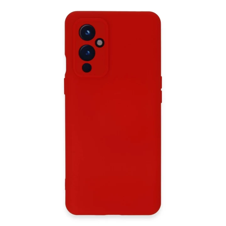 One Plus 9 Kılıf Nano içi Kadife Silikon - Kırmızı