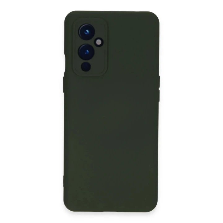 One Plus 9 Kılıf Nano içi Kadife Silikon - Koyu Yeşil