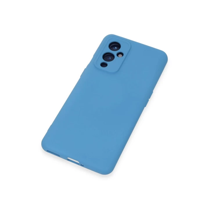 One Plus 9 Kılıf Nano içi Kadife Silikon - Mavi