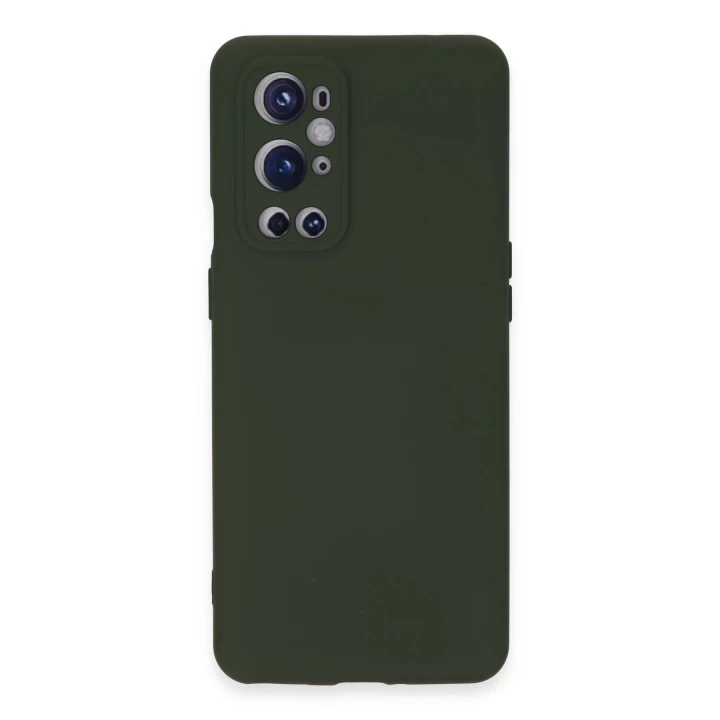 One Plus 9 Pro Kılıf Nano içi Kadife Silikon - Koyu Yeşil