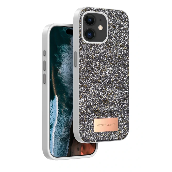 Onegif iPhone 11 Bright Simli Kapak - Gümüş