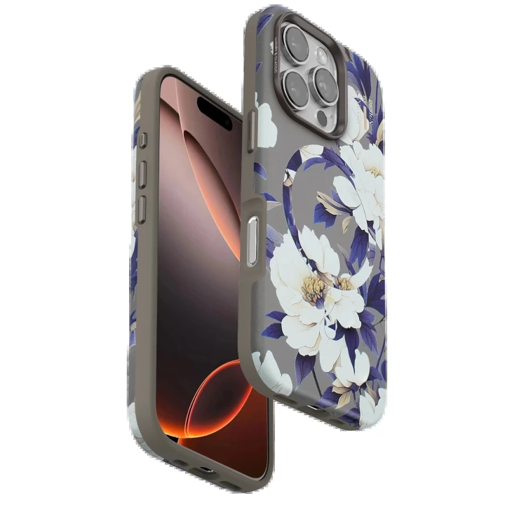 Onegif iPhone 16 Pro Max Flower Series Magsafe Kapak - Gri